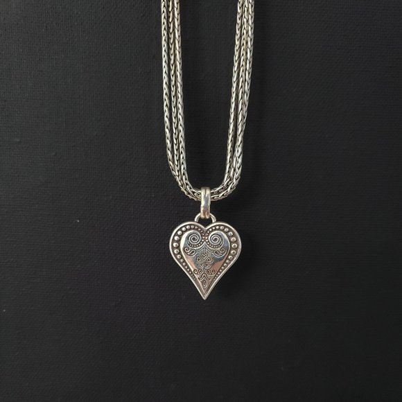 Brighton Jewelry - Brighton - Retired Rare - Silver - Ophelia 3 Strand Heart Necklace